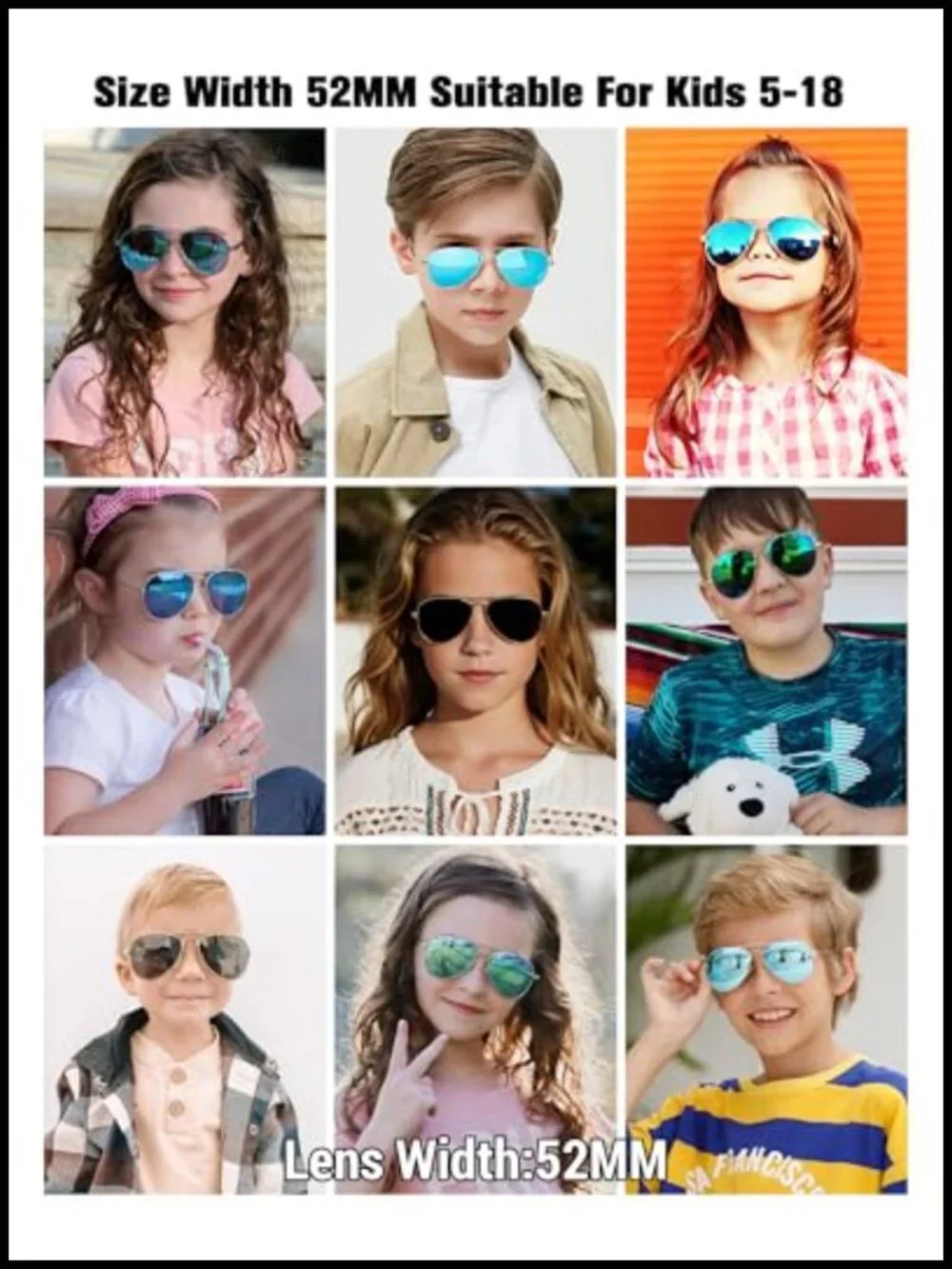 Classic Polarized Aviator Sunglasses UV Protection 52mm 58mm 63mm
